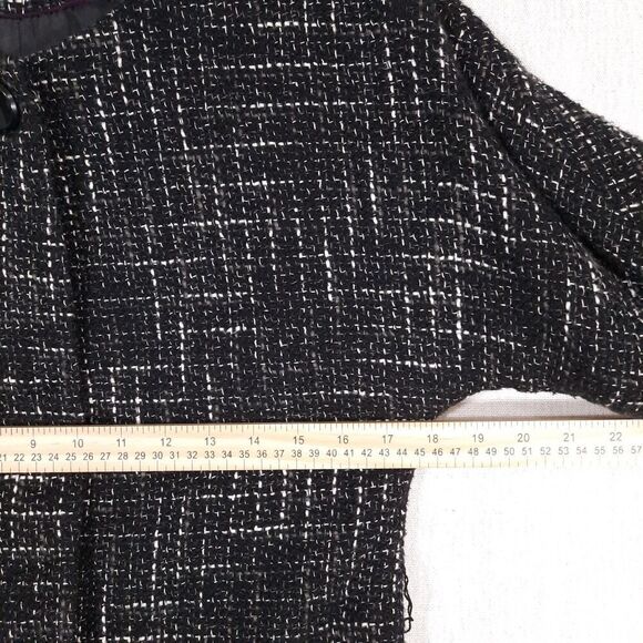 East 5th Women's Tweed Boucle Check Jacket Size Medium Black & White 100% Cotton - Picture 13 of 16
